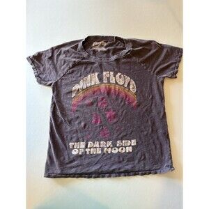 Pink Floyd Dark Side of the Moon Tee Shirt Lucky Brand M Distressed Factory Tear
